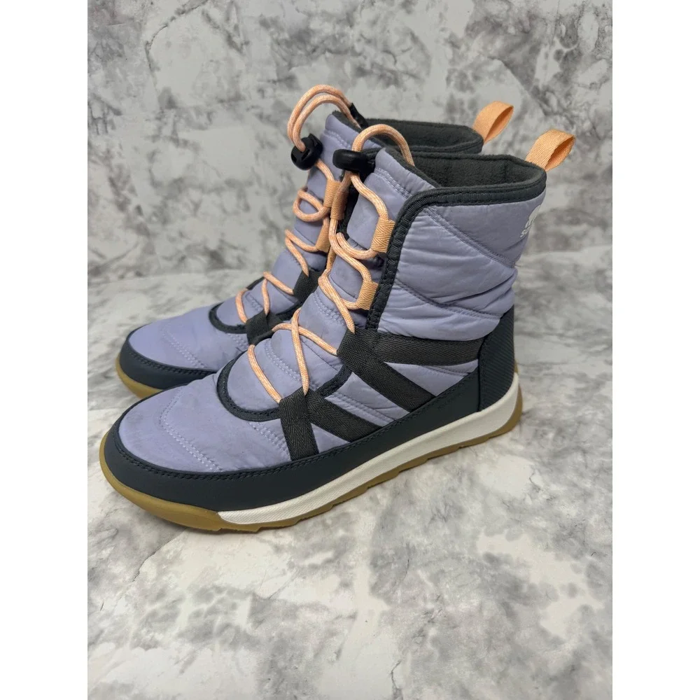 Sorel Whitney II Short Lace Waterproof Winter Boots Purple Black youth 5/Sz 7